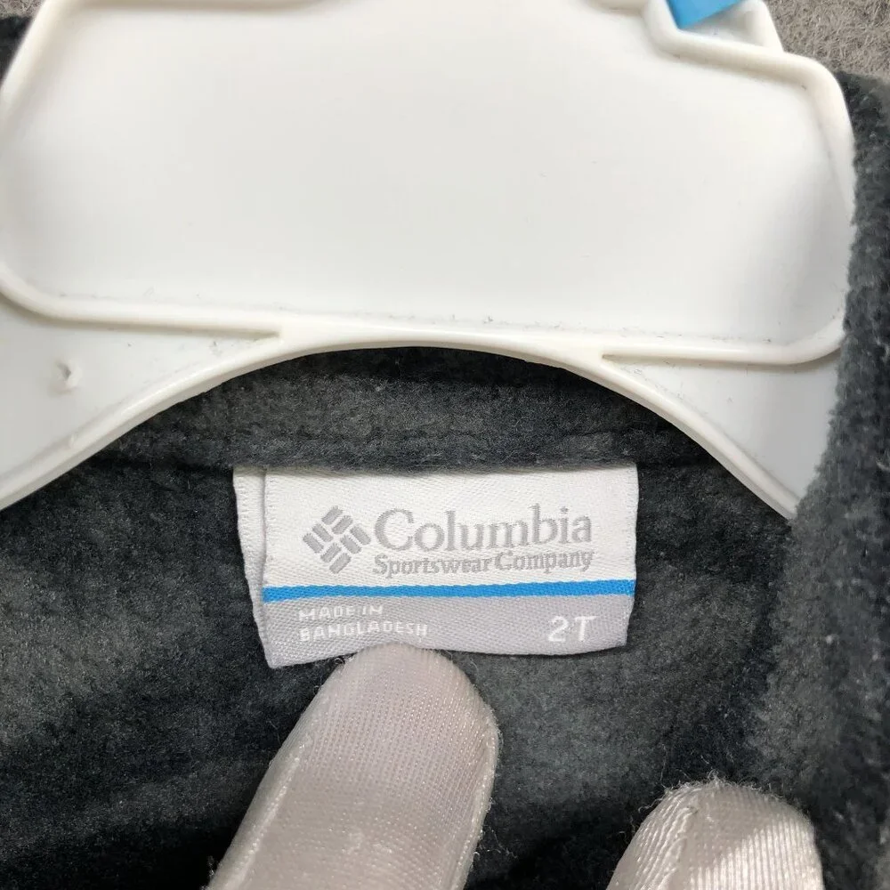 Columbia Kids 2T Fleece Jacket‎ Gray Camo Full Zip Boys Girls Mock Neck Outdoor
